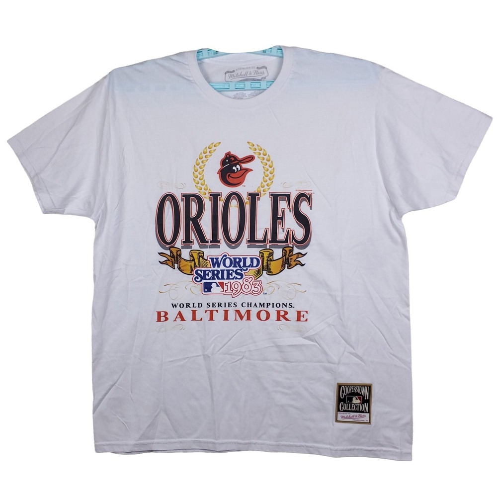 Baltimore Orioles Mitchell & Ness MLB XL XLarge Shirt White 1983 Champs NWT
